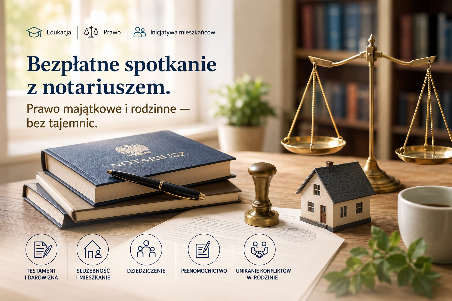 Bezpłatne spotkanie z notariuszem — prawo majątkowe i rodzinne, 19 maja 2026